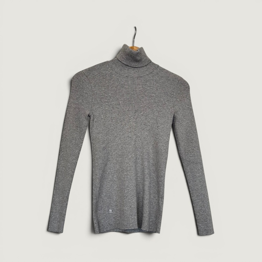 Lauren Ralph Lauren Gray Ribbed Turtle Neck SP